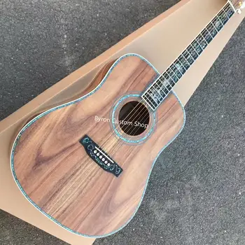 nemokamas pristatymas aukščiausios kokybės Rankų darbo Deluxe 41 cm Akustinė gitara visiems koa medienos su realiais abalone apdaila akustine gitara