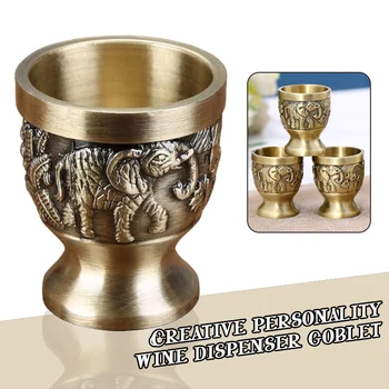 Neperleidžiama Taurė Vyno Taures Europos Retro Stiliaus Raižyti Bronzos Skysčiai, Stiklo, Rankų Darbo Amatų Asmenybės Vyno Balionėlis Goblet