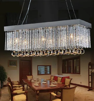 pakabos Aliuminio Juosta šviesos Virtuvės restoranas kristalų Kabo lempa valgomasis sidabro luminaria led Kavinė pakabukas šviesos