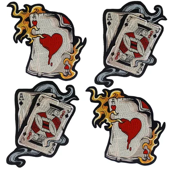 Pokerio Modelio Dizainas, Lipdukų Širdies Lopo Drabužius Ženklelis Striukė, Džinsai, marškinėliai Geležies Siuvinėjimo Aksesuaras Aplikacijos 1PC TH1752