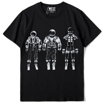 prabangus Naujas Vyrų Aukštosios Mados T Shirts Astronautas Erdvės Atsitiktinis Marškinėliai Hip-Hop Riedlentė Gatvės Medvilnės Marškinėliai Tee Viršų #Z13
