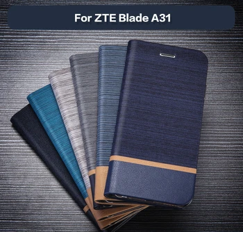 PU Odos Piniginės Atveju ZTE Blade A31 Verslo Telefono dėklas, Skirtas ZTE Blade A31 Knyga Atveju Minkštas Silikoninis Galinio Dangtelio