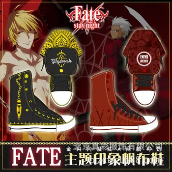 Saber cos Fate/stay night batai drobė mados patogus atsitiktinis batai vyrams, moterims kolegijos anime ir animacinių filmų studentams aukštos padėti