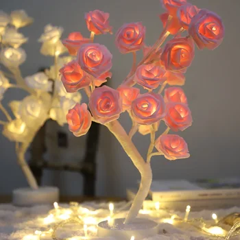 Stalo Lempa Išaugo Gėlė, Medis Šviesos USB Nakties Žiburiai, Namų Dekoravimo, Dovanų Mergaičių Paauglių Šalių Kalėdų Vestuvių Miegamojo Puošimas