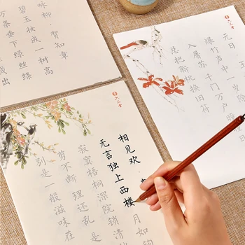 Tradicinis Kinų Poemos Copybook Praktikos Mažas Reguliariai Scenarijus Kaligrafijos Teptuku Copybook Xuan Popieriaus, Teptukų, Copybook Nustatyti Caderno