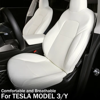 Už Tesla Model 3 Y. 2016 M. 2017 M. 2018 M. 2019 M. 2020 M. 2021 M. Fabriko Pritaikymo Paslaugų Interjero Auto Reikmenys, Balta Sėdynių Užvalkalai