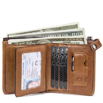 Verslo retro odinės piniginės, vyriškos trumpas anti-theft kredito kortelės, piniginė, vairuotojo licencijos kortelės Baotou odos piniginė vyriška