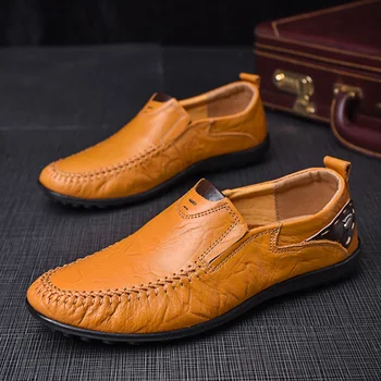 Vyriški batai 2019 m. pavasarį ir rudenį karšto pardavimo odos patogus atsitiktinis juoda atsparumas vandeniui neslidus odiniai batai didelio dydžio 47