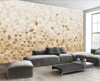 šiuolaikinių tapetų kambarį Trijų dimensijų aukso geometrinis abstrakčios fono sienos