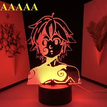 Šypsena Anime Pav 3D LED Lempos, Namų Puošybai Lempos Gimtadienio Dovanos Miegamojo Mažas Naktį Šviesa 7 Spalvų USB Įkrovimas